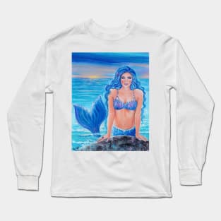 Making a splash mermaid art by Renee Lavoie Long Sleeve T-Shirt